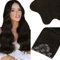 Moresoo Clip in Extensions Echthaar, Salon Qualität Weiches Glattes Haar 55 cm 7 Stück 150g Extensions Clip in #2 Dunkelstes Braun, Leicht zu Tragen Solide und Langlebig