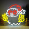 Looklight Panneau néon Père Noël Joyeux Noël Néons pour décoration murale Noël LED Panneau néon Chapeau Père Noël Panneau néon pour chambre à coucher, salon, bar, décoration de fête de Noël, cadeau