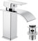 Peppermint Rubinetti per lavabo, miscelatori a cascata con fessura pop-up, rubinetto miscelatore quadrato in acciaio inox monoblocco 1 foro con tubi G1/2 '' moderno guardaroba rubinetti mono