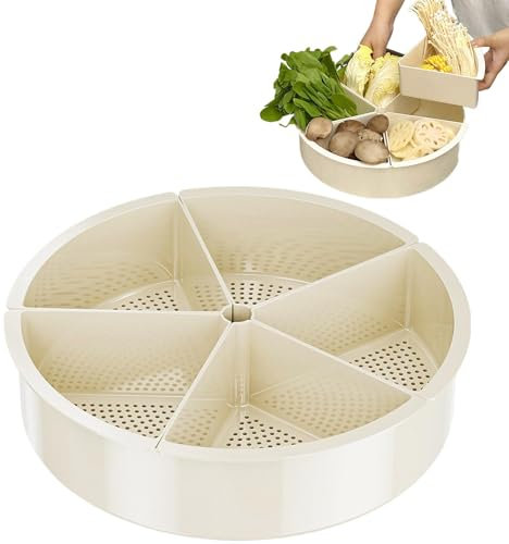 Rotating Serving Tray, Divided Snack Tray, Fondue Tray, Compartment Serving Dish With 5 Compartments For Snacks, Fondue Side Dishes And Vegetables