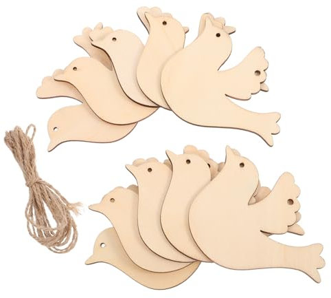 Gogogmee 20er-pack Vogelausschnitte Holz Friedensornament Unfertiges Holzdekor Für Projekte