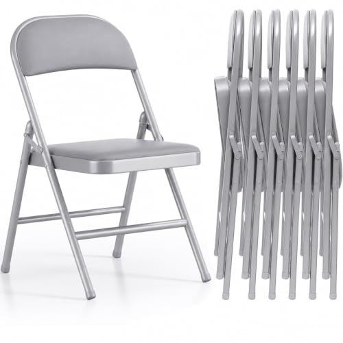 Asdsed Klappstühle 6er Set, Klappstuhl Gepolstert bis 158KG Tragfähigkeit, Klappstühle mit Starker Stahlrahmen für Haus Büro Garten Balkon Party, Innen- und Außenveranstaltungen