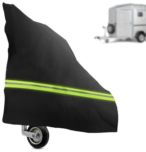 Deichselabdeckung Pferdeanhänger Deichselhaube Pferdeanhänger Zubehör, 600D UV-beständig Wasserdicht mit Reflektorstreifen, Deichselabdeckung Verdickt Groß für alle Arten von Pferdeanhängern