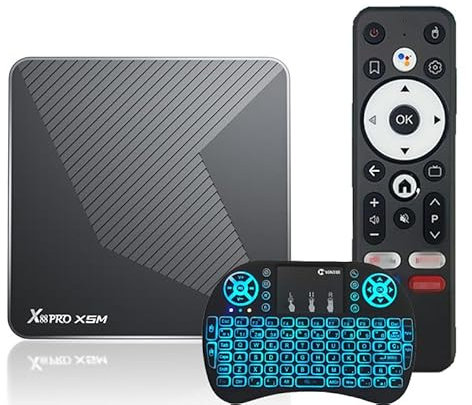 CHROX X88 Pro x5m Android 14.0 TV Box 64bit 4GB RAM 64GB ROM Amlogic S905x5m 100m Ethernet Wifi6 Dual-WiFi 2.4G/5G 4K BT5.X USB TV Box, Mini Teclado inalámbrico,2gb+16gb