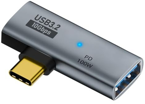 2 in 1 USB C to USB 3.2 OTG Adapter, 10gbps USB OTG Adapter with Pd 100w Charging Quick Data Transfer for iPhone 15 Pro Max Laptop Samsung Galaxy S22/S23 Camera U Disk Keyboard (Grey)