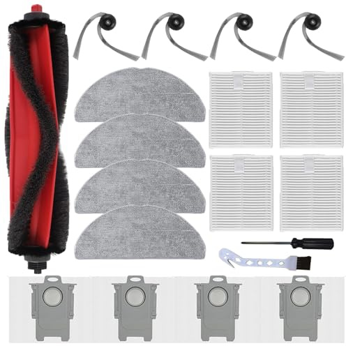 LOVOBO 19 piezas de accesorios para Roborock Q7 M5/ Q7 M5+ / Q7 L5 / Q7 L5+ piezas de repuesto para robot aspirador Roborock Q7 M5 / Q7 L5+ + 1 cepillo principal, 4 cepillos laterales, 4 filtros HEPA