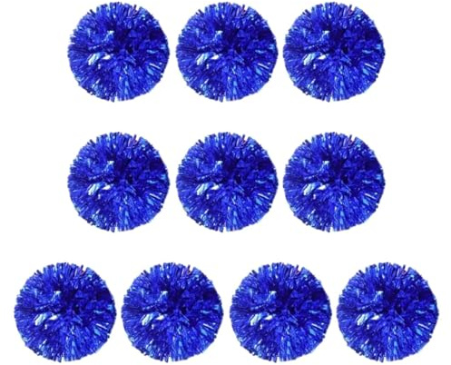 10 Stück Cheerleader-Pompons mit Fingerring, Cheerleading-Zubehör, leichte Kunststoff-Teamsport-Ring-Pompons for Partys Für Ballspiele(Blue)