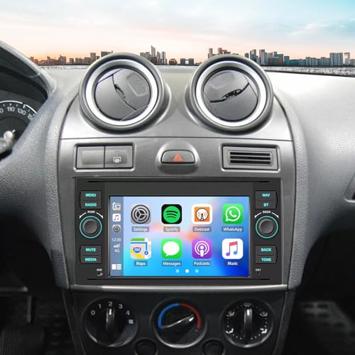 4 + 64 G Android 13 Radio Coche para Ford Fiesta MK5 2006-2008 con CarPlay y Android Auto, Pantalla táctil de 7 Pulgadas Autoradio Reproductor con GPS Navegación Bluetooth WiFi FM SWC Mirror Link