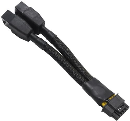 Ollanoos 12VHPWR Netzadapterkabel, 12 cm, 16 AWG, 16 Pin (12 + 4-polig) auf 2 x 8-polig, Ersatz für GeForce RTX 5070ti/5070/4070ti/4070/4090/4080/3090ti GPU
