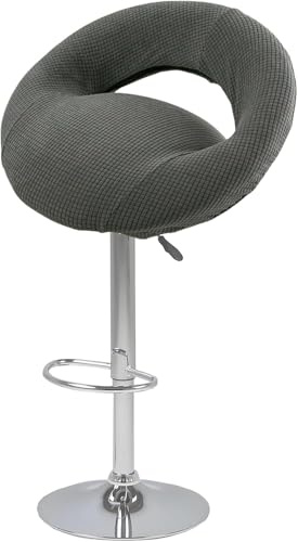 Drehbare Barhocker Hussen Mit Lehne Und Aussparung – Elastischer Jacquard-Überzug Mit Gummizug, Waschbar – Universeller Schonbezug Für Runde Sitzhocker, Einfache Montage(Dark Gray,2PC)