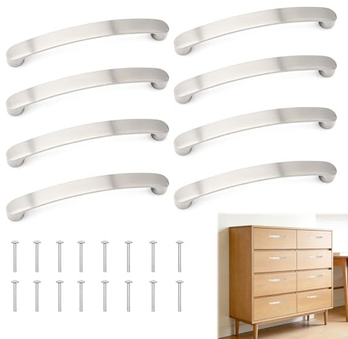 Tbintul 8 Pièces Poignée de Meuble Cuisine Entraxe, Poignee Placard, Cuisine Armoire Porte Poignées, Poignées De Tiroir, Brossé Poignée D'armoire, Pour Armoire De Meubles De Salle De Chambre (96MM)