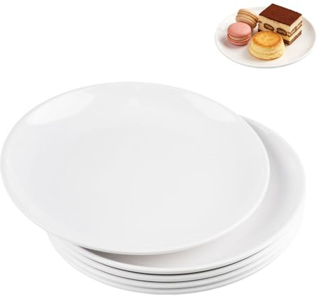 Doafoce Lot de 6 Assiette à Dessert Petite Assiette Blanche Mélamine 18 cm
