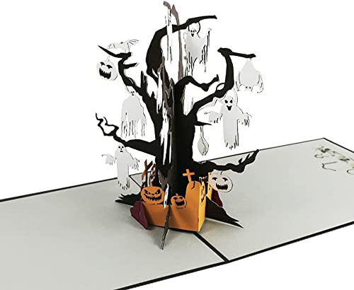 Sweetpopup® Pop Up Karte Halloween - Grußkarte Gutschein Klappkarte mit Gruselbaum 189