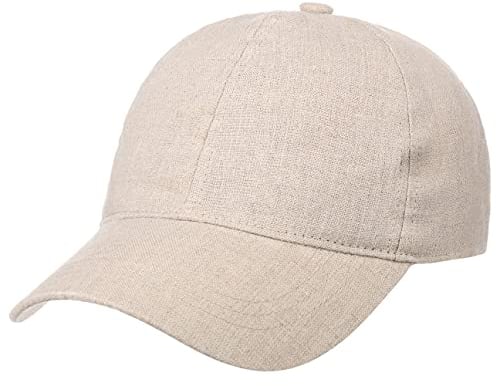 Lipodo Leinen Basecap Baseballcap Herren Damen Größenverstellbar 6-Panel Cap Curved Brim Frühjahr Sommer Kappe beige One Size