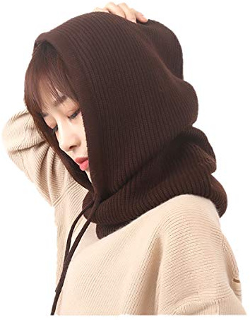 ACVIP Damen Multifunktionale Strickmütze Winter Warme Kapuzen-Schal Sturmhaube