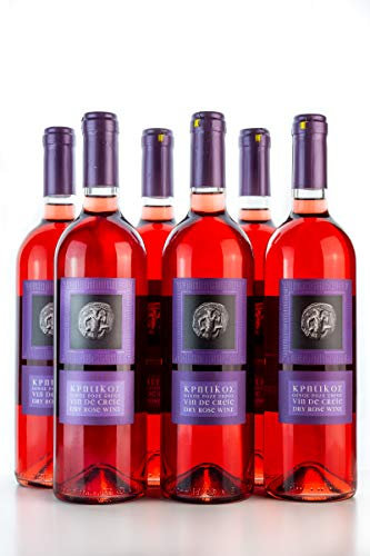 6x 750ml Vin de Crete Rosewein trocken 11,5% Michalakis kretischer Rose Wein griechischer Tafelwein im 6er Set + 2x 10ml Olivenöl zum testen