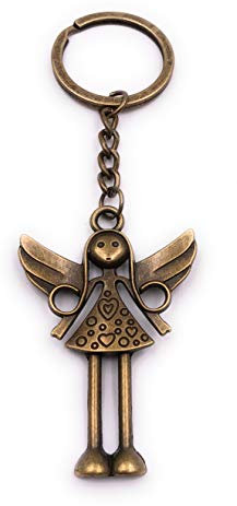 H-Customs Fee Fabelwesen Mädchen Flügel Bronze Schlüsselanhänger Anhänger