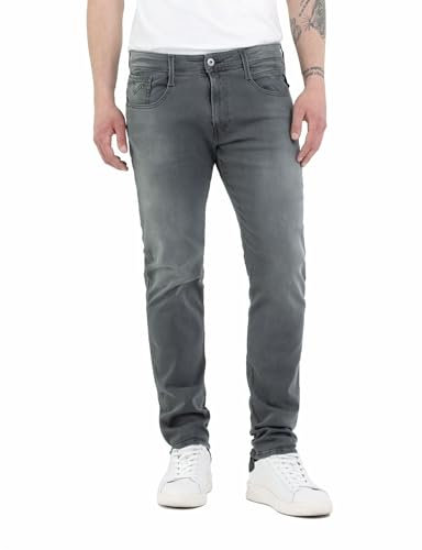 Replay men's Anbass slim fit jeans with power stretch, gray (Dark Gray 096), W34 x L34