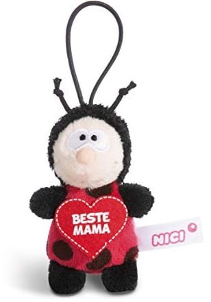 NICI 44858 Anhänger Marienkäfer mit Spruch Beste Mama 8cm mit Loop, Rot/Schwarz