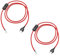 ledscom.de 2 pezzi Spina Euro tipo C con cavo tessile, interruttore, 2 m, rosso, 2 x 0,75 mm²