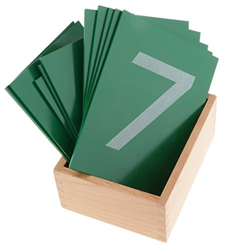 Inzopo Montessori Mathematics Sandpaper Number Wooden Box 0-9 kid Early Educational