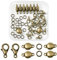 Craftdady 10 Stück Flach Rund Magnetverschluss, Antik-Bronze Messing Magnetische Schmuck Verschlüsse mit 20 Öffnen Ringe Springen, 20 Karabinerverschluss für Armband Halskette Making