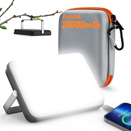 Eventek LED Camping Lantern Rechargeable, 1200LM, 5 Light Modes, 20000mAh Power Bank Portable, up to 144 Hours, Emergency Light, Survival Lanterns, Floodlight for Tent, Camping, Hurricane, Hiking