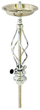 Shisha Rauchsäule für Waserpfeifen aus edelstahl gedrehte Säule für Steckpfeifen Silber