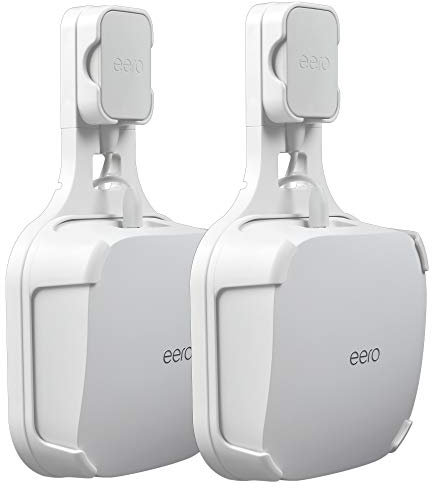 PETIMETI Wall Mount for EERO Pro 6 Mesh WiFi System, Space Saving Wall Mount Bracket for EERO Pro 6 Router with Cord Management and Easily Moved(2 Pack)