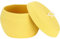 Sea Team Round Cotton Rope Storage Basket with Lid, Decorative Woven Storage Bin, Pot, Caddy, Organizer, Container for Snacks, Towels, Plants, 13 x 9 Inches (Large, Yellow)