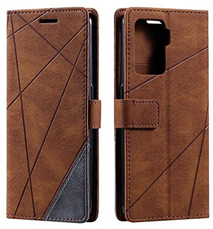 SONWO Coque pour Oppo A94 / Oppo A95 5G / Oppo Reno 5Z, Etui en Cuir PU Portefeuille Housse Fermeture Magnétique und Flip pour Oppo A94 / Oppo A95 5G / Oppo Reno 5Z, avec Fermeture Magnétique, Marron