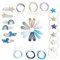Papierdrachen Besondere 48 Haarspangen und Haargummis in vielen Farben - langlebig und robust - Kinderspängchen mit Glitzer und Stoffbezug - Haarschmuck *Einhorn* - für lange und feine Haare