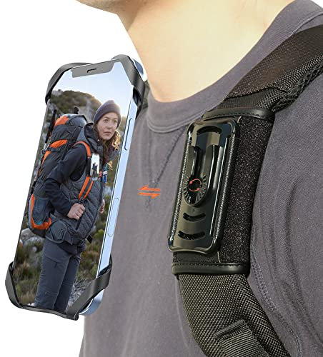 TOOLIN Mobile Phone Holder for Backpack Strap, Backpack Strap Clip for Cell Phone, Mobile Phone Strap Packing Clamp, Smartphone Holder for Shoulder Strap, Mobile Phone Shoulder Strap for