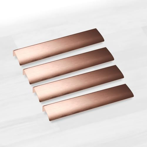 HARTE Pack 4 Tiradores para Muebles de Cocina y Baño - 200 mm - Ideal para Cajones y Armarios - Acero Inoxidable - Color Cobre Edge Straight