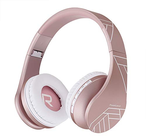 PowerLocus Kabellose Kopfhörer Over Ear, Kopfhörer Bluetooth mit Mikrofon, Faltbar, weiche Ohrpolster Hi-Fi-Stereo-Bass, Headset Kabellos und Kabel-Modus für Kinder/Erwachsene/TV/PC/Home Office