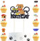 7PCS Personalised Happy Birthday Cake Topper,Dog Figures Birthday Cake Toppers Decorations, Cupcake Topper Cake Decorations for Boys,Girls,Kids Birthday Party Decorations Baby Shower Party Supplies