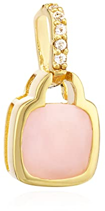 NKlaus Weißer Topas Kettenanhänger Quadrat 333 Gelbgold 8 Karat 3D echt Opal Amulett 14065