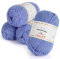 Aeelike 200g(4x50g) Wolle Baumwollgarn zum Häkeln, Strickgarn 100% Polyacryl Häkelwolle Bunt Zum Stricken, Häkeln und Kunsthandwerk, 5Ply Acrylwolle Set Baumwolle für Anfänger, Profis, Azurblau