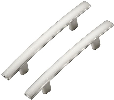 Ravinte Decor 30 Pack Cabinet Handles 3 Hole Center - Curved Cabinet Pulls Brushed Nickel Drawer Pulls for Kitchen Cupboard Solid Hardware for Dresser Drawer Arch Hardware