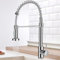 Virklyee Grifo de resorte Grifo cocina extraible Grifo de Cocina con Giro de 360°Grifo de Cocina Fregadero con 2 Modos,para agua fría o caliente, acero inoxidable, de resorte (Plata)