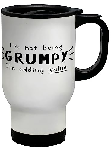 Shopagift Funny Grumpy Travel Mug I'm Adding Value Gift Stainless Steel 14oz Cup