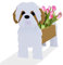 Brown Shih Tzu PVC Herb Garden Dog Flower Planter - Cute Indoor/Outdoor Dog Planter for Pet Lovers - 9.45 x 8.98 x 13.39in