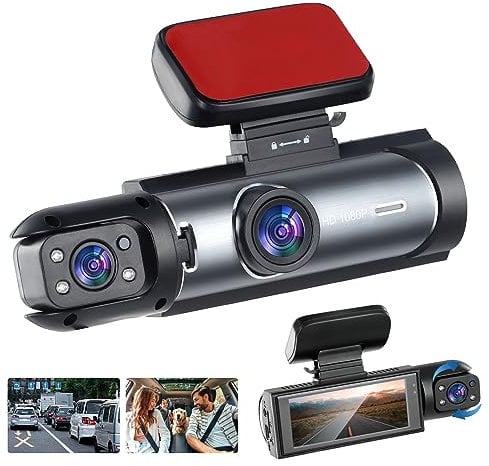 Dash Cam WiFi Front and Inside Car Camera, 1080P Full HD Dash Camera for Cars, Dash Camera with 32GB Card Adjustable, Super Night Vision, 150° Wide Angle, Parking Monitor