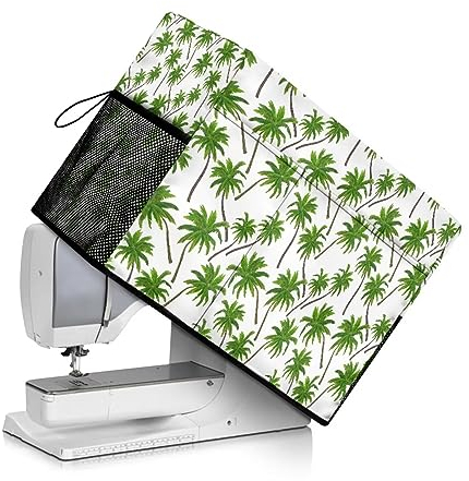 Mintulipy Nähmaschinen-Abdeckung, Staubschutz, Palmen, Nähmaschinen-Abdeckung, Muster mit wichtigen Taschen, maschinenwaschbarer Stoff