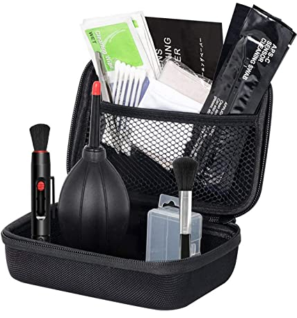 HUIOP Kit de nettoyage professionnel pour appareil photo, kit de nettoyage de capteur avec souffleur d'air, tampons de nettoyage, stylo de nettoyage, chiffon de nettoyage pour la plupart des appareils