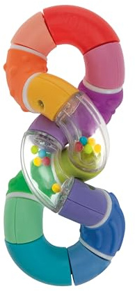 Nuby Twista Teether Toy for Babies - Multicolor Rattle Teething - Toy for Baby Teething Relief - 6+ Months
