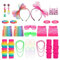 Vyuwast 42 Pcs 80s Accessories for Women, 80s Fancy Dress with Leg Warmers Fishnet Gloves Glasses Earrings Necklace Bracelet Lace Bow Headband for 80s Retro Party