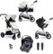 Babymore Mimi Travel System Coco i-Size Car Seat Silver - 3 in 1 Pram Pushchair, Easy Folding & Convertible Carrycot to Pushchair Seat, Universal Car Seat Adaptors, Foot Muff, Rain Cover & Cup Holder