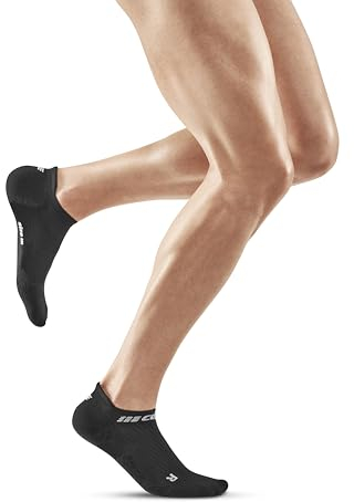 CEP - ULTRALIGHT Kompressionsstrümpfe Herren No Show schwarz, Gr. L, Extra Kurze Laufsocken mit leichter Kompression, Stabilisierende anti Blasen Kniestrümpfe, Atmungsaktive Sportsocken