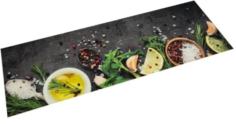vidaXL Küchenteppich Waschbar Gewürze 60x180 cm Samt